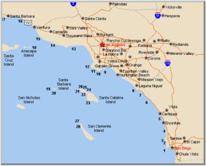 Map of California Kelp Bed Fishing Areas
