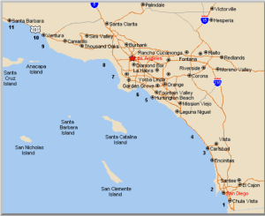 Map of California Sand and Mud Flats Fishing Areas